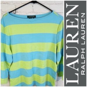 Lauren Ralph Lauren Vibrant Striped Long Sleeve Tee